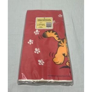 Vintage Garfield Tablecover Decorative Red Paper 1978 Comic Cat New sealed